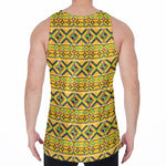 Asante Kente Pattern Print Men's Velvet Tank Top