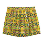 Asante Kente Pattern Print Mesh Shorts