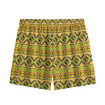 Asante Kente Pattern Print Mesh Shorts