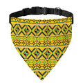 Asante Kente Pattern Print Over The Collar Dog Bandana