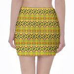Asante Kente Pattern Print Pencil Mini Skirt