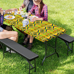 Asante Kente Pattern Print Picnic Table Cover