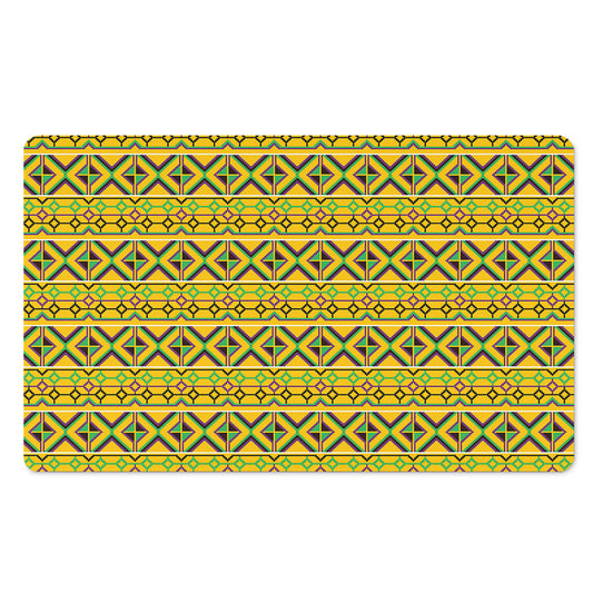 Asante Kente Pattern Print Polyester Doormat