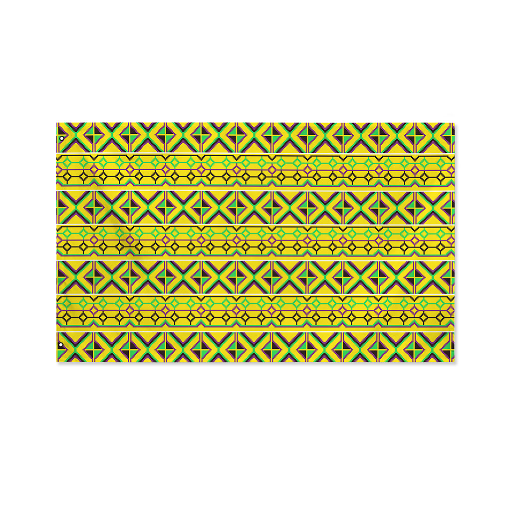 Asante Kente Pattern Print Polyester Flag