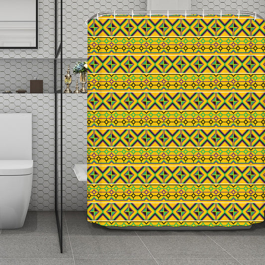 Asante Kente Pattern Print Polyester Shower Curtain