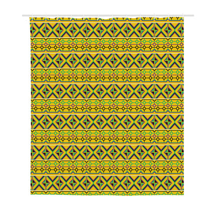 Asante Kente Pattern Print Polyester Shower Curtain