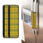 Asante Kente Pattern Print Refrigerator Handle Covers