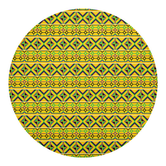 Asante Kente Pattern Print Round Blanket