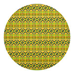 Asante Kente Pattern Print Round Blanket
