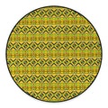 Asante Kente Pattern Print Round Floor Mat