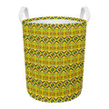 Asante Kente Pattern Print Round Laundry Basket