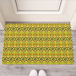 Asante Kente Pattern Print Rubber Doormat