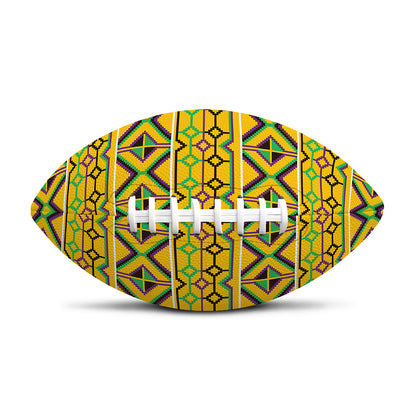 Asante Kente Pattern Print Rugby Ball