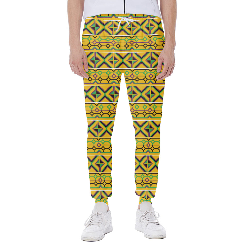 Asante Kente Pattern Print Scuba Joggers