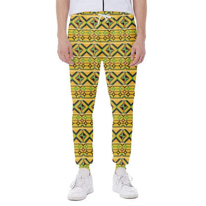 Asante Kente Pattern Print Scuba Joggers