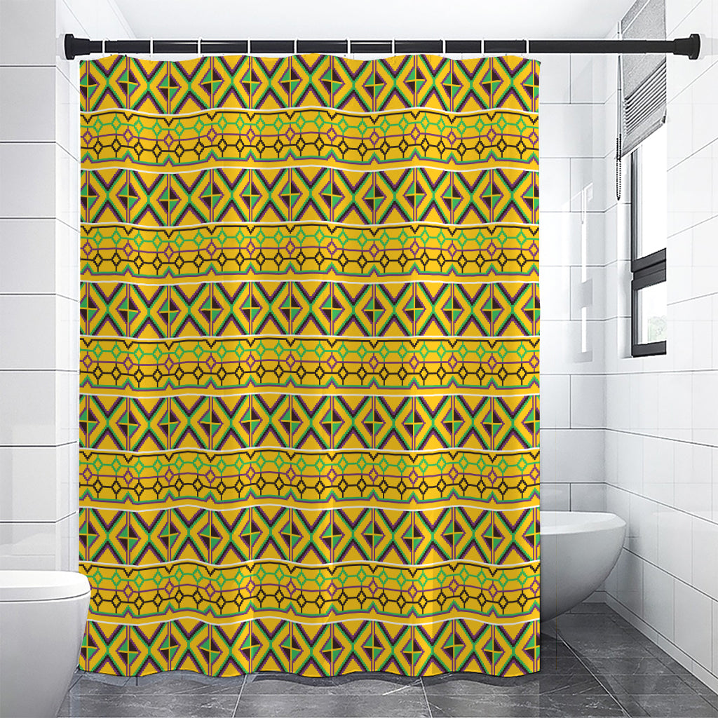 Asante Kente Pattern Print Shower Curtain