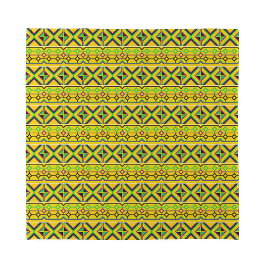 Asante Kente Pattern Print Silk Bandana