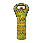 Asante Kente Pattern Print Single Neoprene Wine Tote
