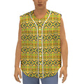 Asante Kente Pattern Print Sleeveless Baseball Jersey