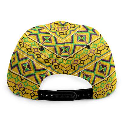 Asante Kente Pattern Print Snapback Cap