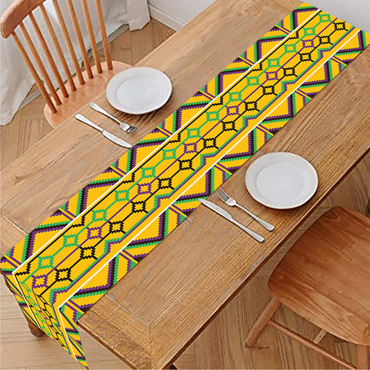 Asante Kente Pattern Print Table Runner