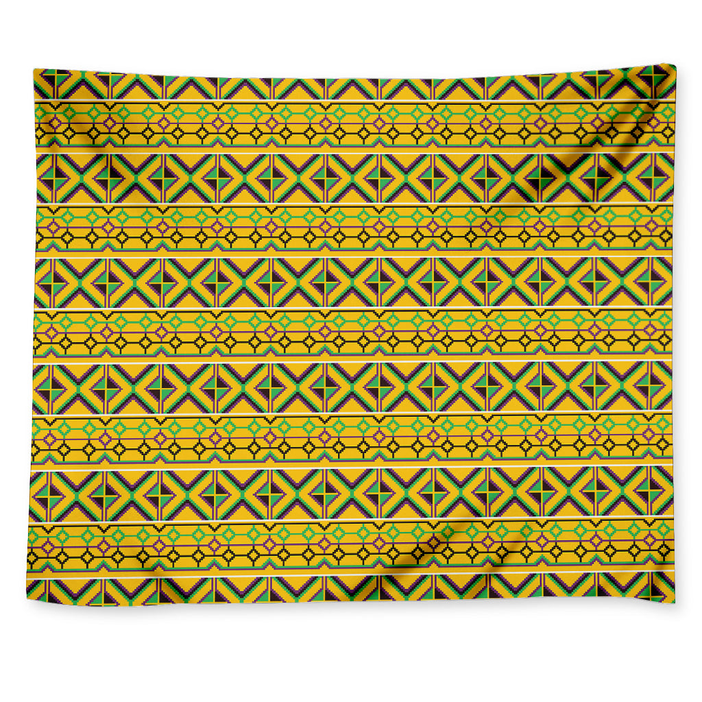 Asante Kente Pattern Print Tapestry