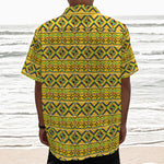 Asante Kente Pattern Print Textured Short Sleeve Shirt
