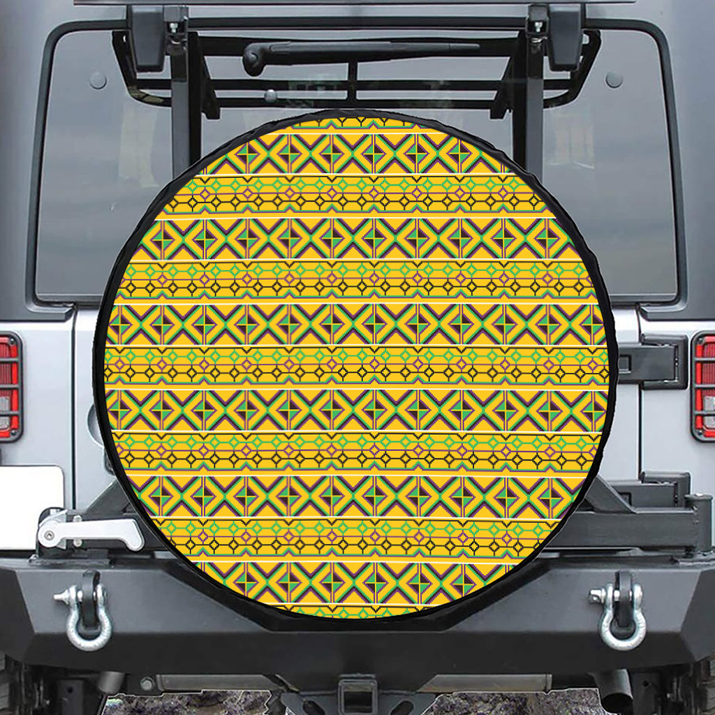 Asante Kente Pattern Print Tire Cover