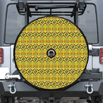Asante Kente Pattern Print Tire Cover With Camera Hole