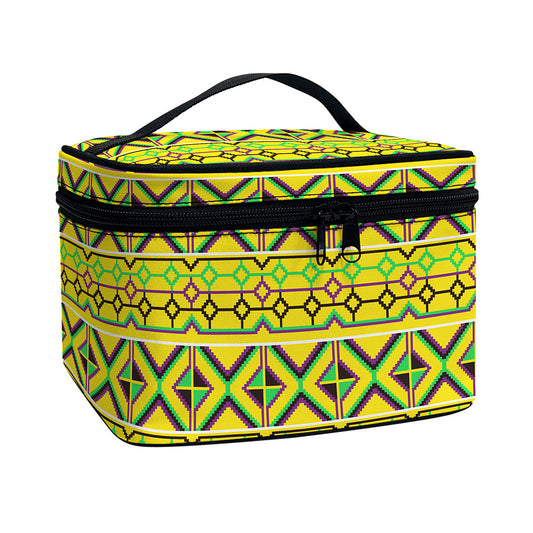 Asante Kente Pattern Print Travel Makeup Bag