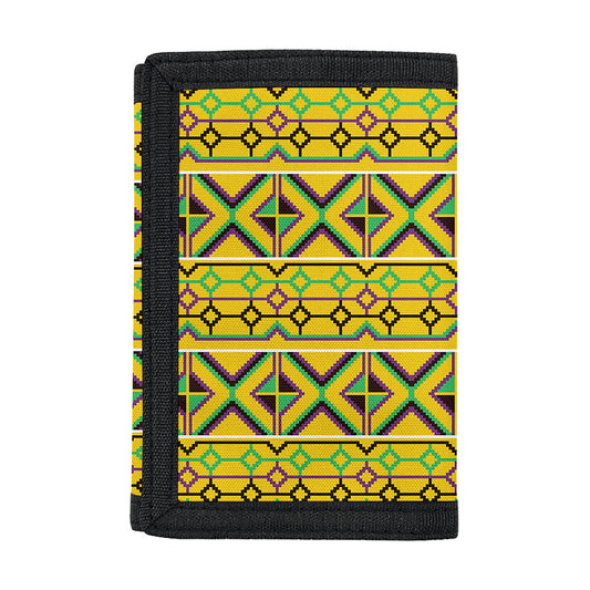 Asante Kente Pattern Print Trifold Wallet