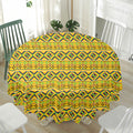 Asante Kente Pattern Print Waterproof Round Tablecloth