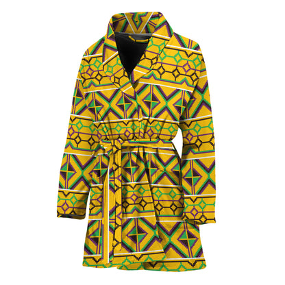 Asante Kente Pattern Print Women's Bathrobe