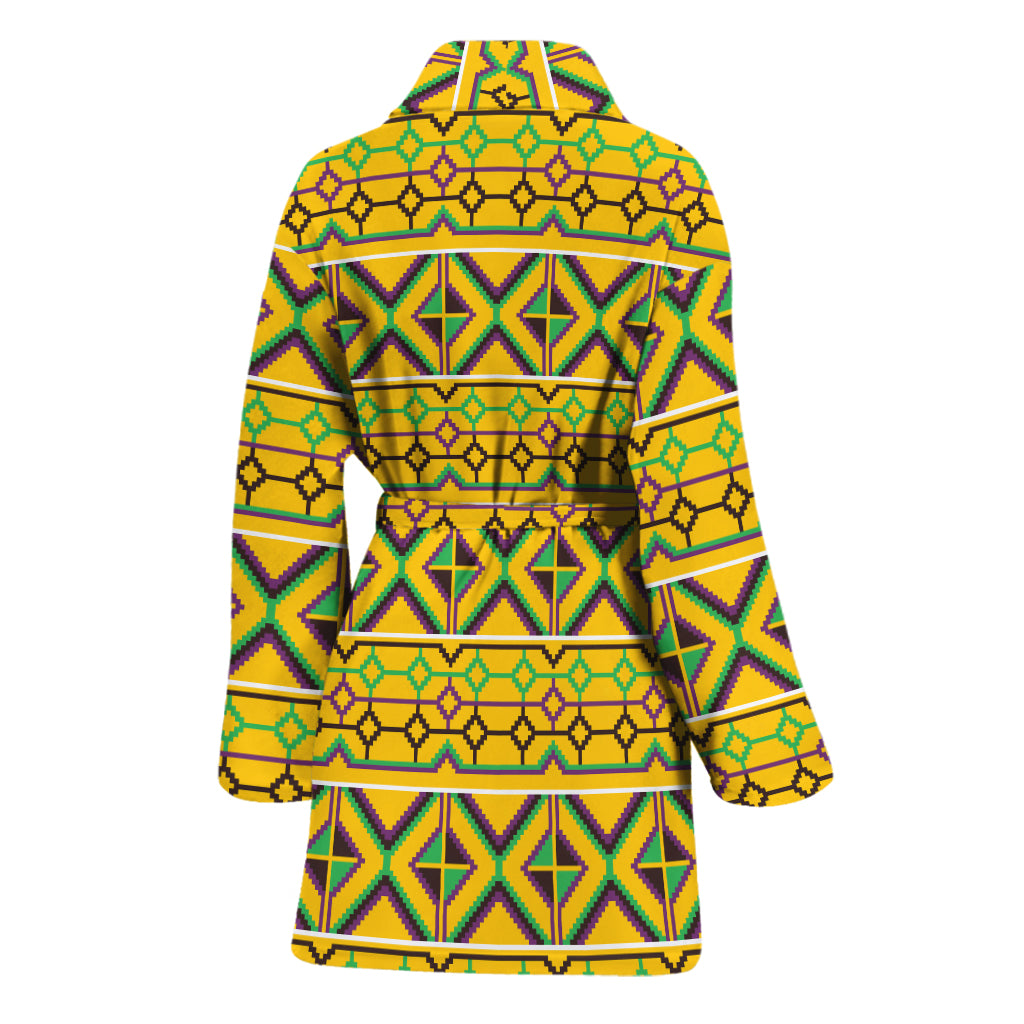Asante Kente Pattern Print Women's Bathrobe