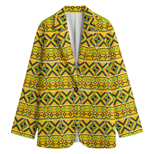 Asante Kente Pattern Print Women's Blazer