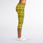 Asante Kente Pattern Print Women's Capri Leggings