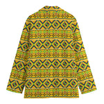 Asante Kente Pattern Print Women's Cotton Blazer