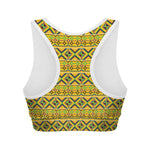 Asante Kente Pattern Print Women's Sports Bra