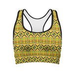 Asante Kente Pattern Print Women's Sports Bra