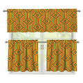 Ashanti Kente Pattern Print 3 Piece Kitchen Curtains