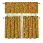 Ashanti Kente Pattern Print 3 Piece Kitchen Curtains