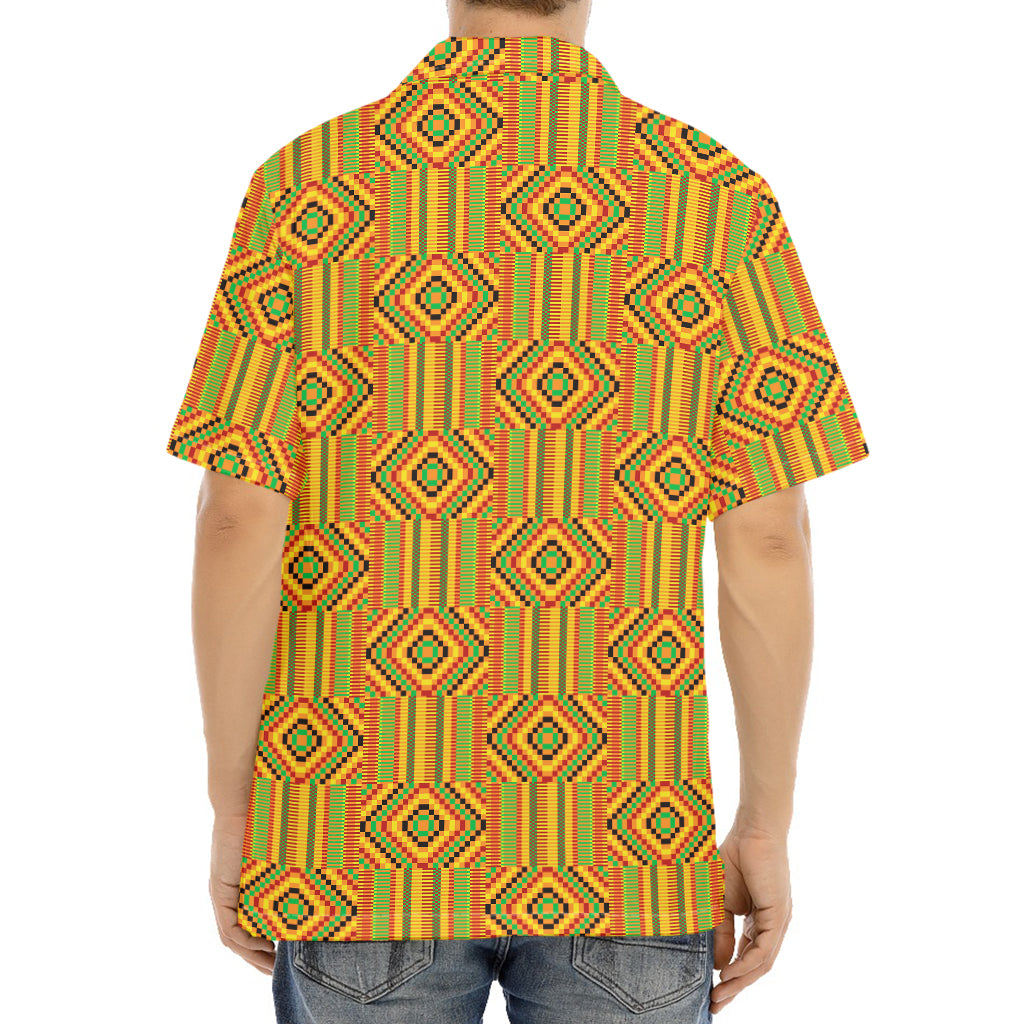 Ashanti Kente Pattern Print Aloha Shirt