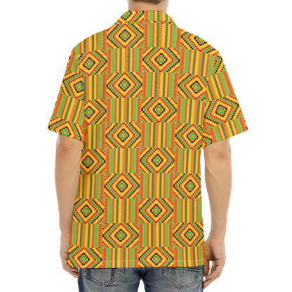 Ashanti Kente Pattern Print Aloha Shirt