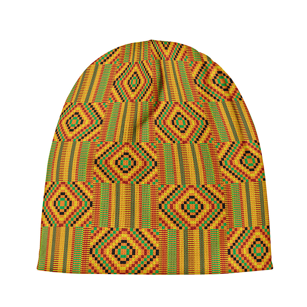 Ashanti Kente Pattern Print Beanie