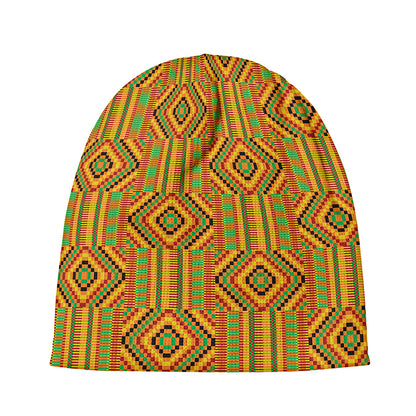 Ashanti Kente Pattern Print Beanie