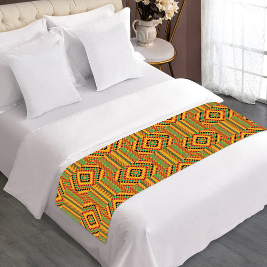 Ashanti Kente Pattern Print Bed Runner