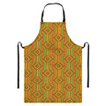 Ashanti Kente Pattern Print Bib Apron With Pocket
