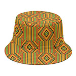 Ashanti Kente Pattern Print Bucket Hat