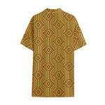 Ashanti Kente Pattern Print Cotton Hawaiian Shirt