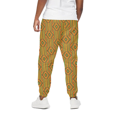 Ashanti Kente Pattern Print Cotton Pants
